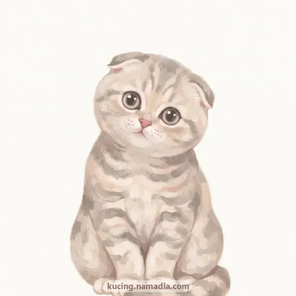 Lukisan kucing Scottish Fold